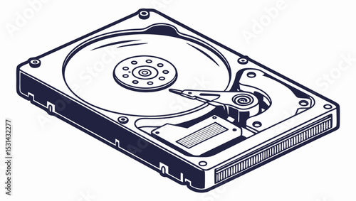 Hard Drive Icon – Computer Hardware Vector Illustration
