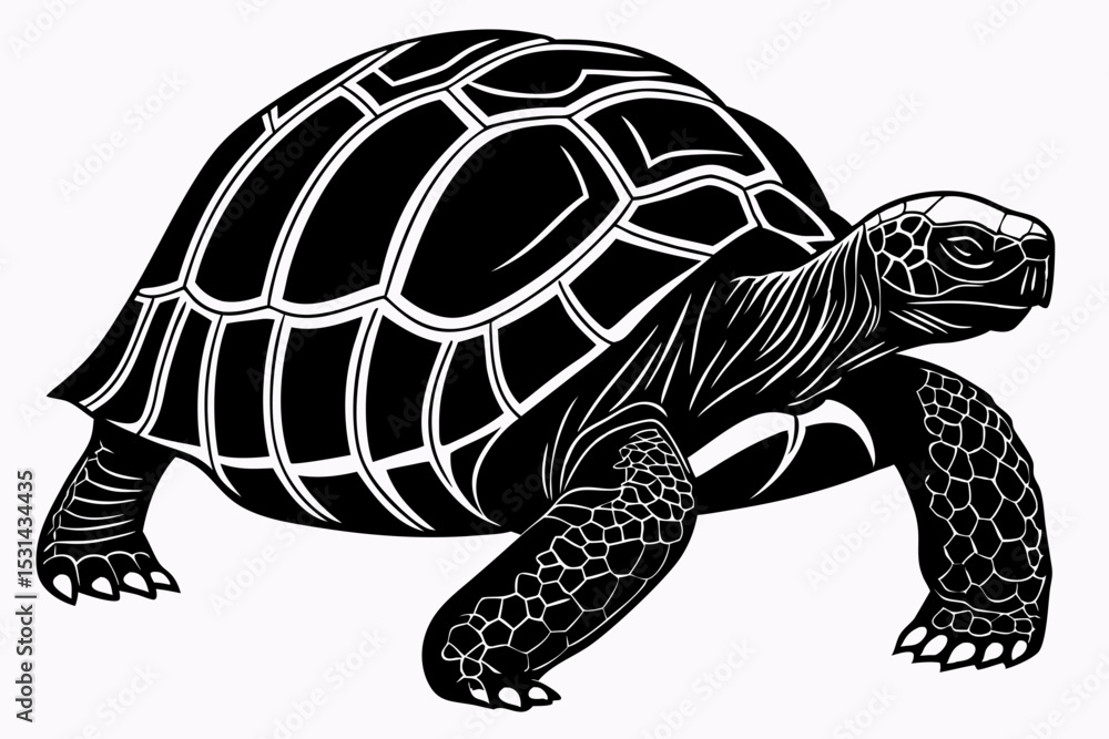 Fototapeta premium aldabra tortoise sihouette black vector