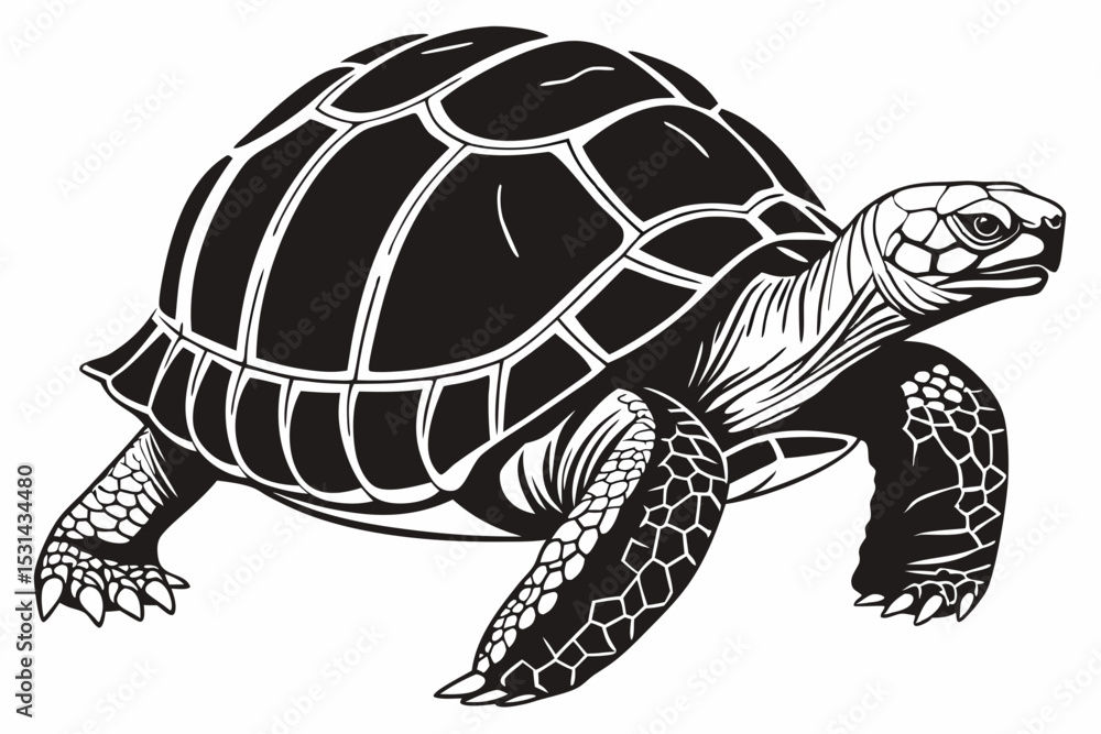 Fototapeta premium aldabra tortoise sihouette black vector