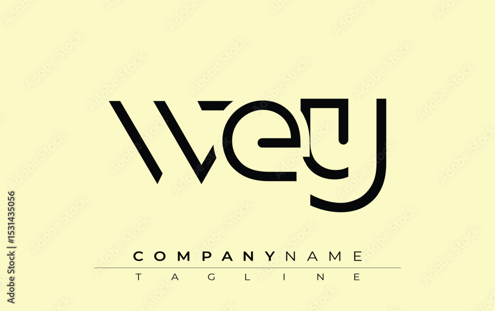 Obraz premium WEY abstract letter design. Modern Business Logo Design With Abstract Typography and Contemporary Style