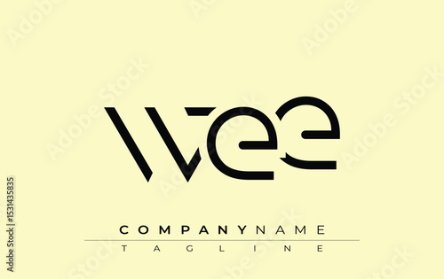 WEE abstract letter design. Modern Business Logo Design With Abstract Typography and Contemporary Style