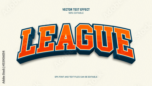League text effect, classic sport text style