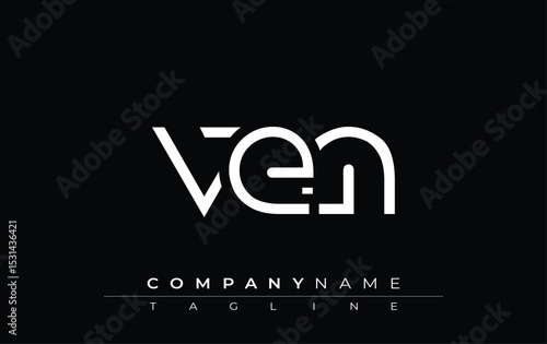 VEN abstract letter design. Modern Business Logo Design With Abstract Typography and Contemporary Style