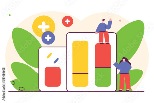 Health monitor UI with soft pill-shaped widgets morale, revenue, churn, growth shown like vitals