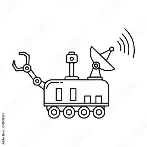 Space Rover Outline Icon.
