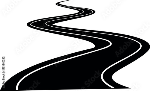 winding road on a white background