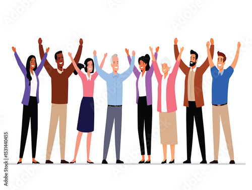 Diverse Group of People Celebrating Success Together