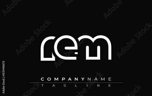 REM abstract letter design. Modern Business Logo Design With Abstract Typography and Contemporary Style
