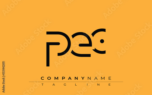 PEC abstract letter design. Modern Business Logo Design With Abstract Typography and Contemporary Style