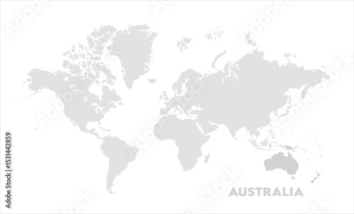 World map with Australia focus-13, Map of Australia, highlighted on the world map, Australia on the world map, Satellite view, Australia location on the globe.