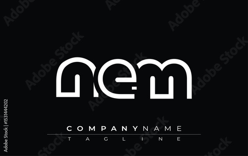 NEM abstract letter design. Modern Business Logo Design With Abstract Typography and Contemporary Style