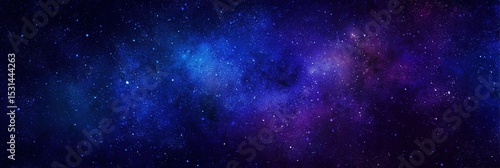 Fanciful Galaxy Sky with Vibrant Stars and Colorful Nebulas, Magical Cosmic Scenery, Clean Design
