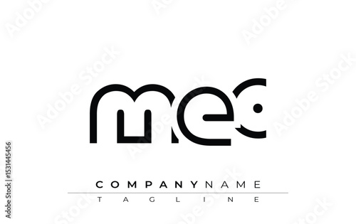 MEC abstract letter design. Modern Business Logo Design With Abstract Typography and Contemporary Style
