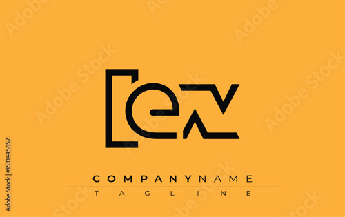 LEX abstract letter design. Modern Business Logo Design With Abstract Typography and Contemporary Style