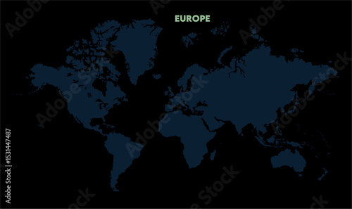 Europe continent map-13, Map of Europe, highlighted on the world map, Europe on the world map, Satellite view, Europe location on the globe.