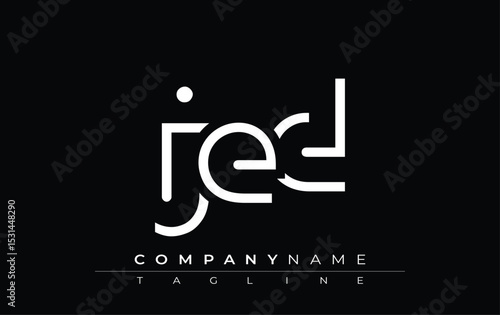 JED abstract letter design. Modern Business Logo Design With Abstract Typography and Contemporary Style