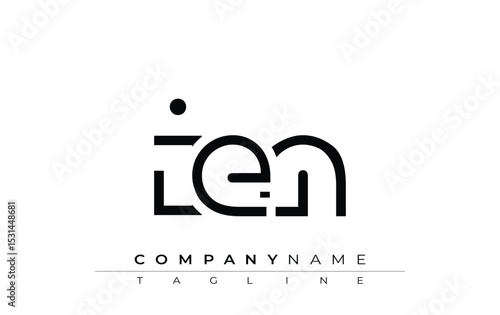 IEN abstract letter design. Modern Business Logo Design With Abstract Typography and Contemporary Style