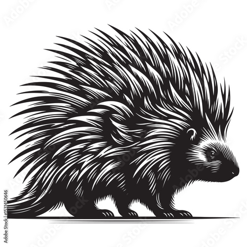 hedgehog on a black background