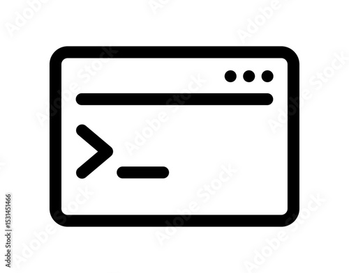 Terminal or command line icon representing coding, programming, developer tools, or system console commands.