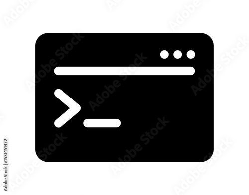 Terminal or command line icon representing coding, programming, developer tools, or system console commands.