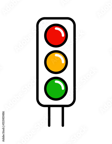 Traffic light icon symbolizing road safety, transport, and traffic control.