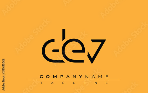 DEV abstract letter design. Modern Business Logo Design With Abstract Typography and Contemporary Style