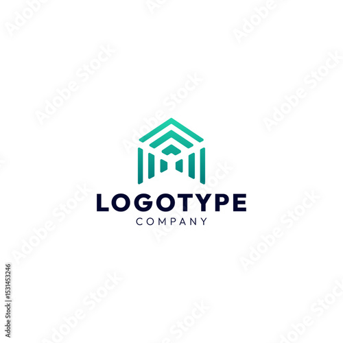 Abstract house logo in vector. Original real estate logo.