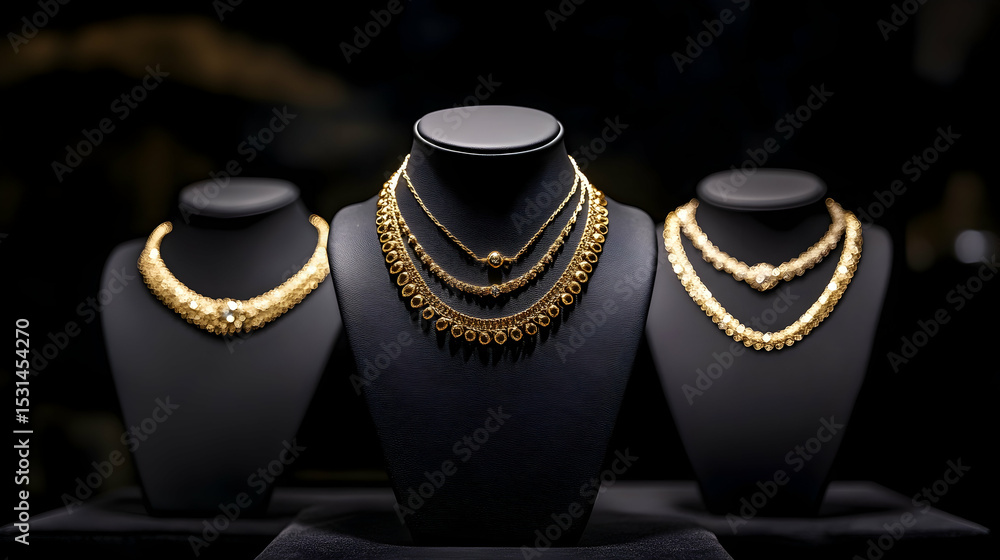 Set of Five Gold Necklaces in Dif 13070 Set of Five Gold Necklaces in Dif 13070