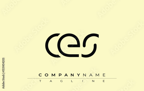 CES abstract letter design. Modern Business Logo Design With Abstract Typography and Contemporary Style