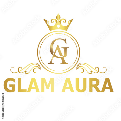 Glam Aura Business Luxury Logo design | Element Gold company 
