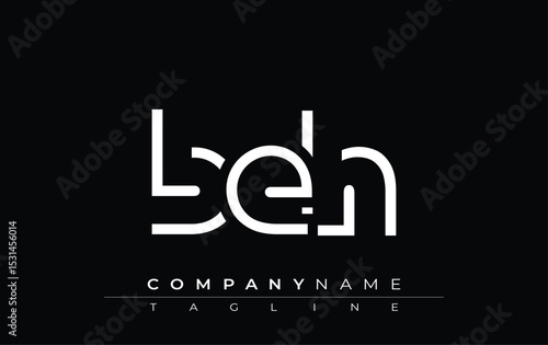 BEH abstract letter design. Modern Business Logo Design With Abstract Typography and Contemporary Style