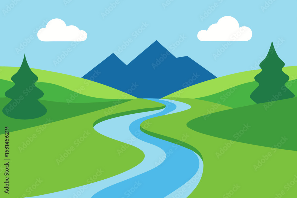 Fototapeta premium landscape with mountains and blue sky