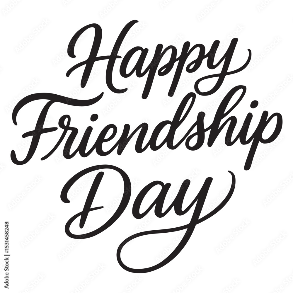 Bold Friendship Typography Silhouette with Decorative Lettering Design Bold Friendship Typography Silhouette with Decorative Lettering Design