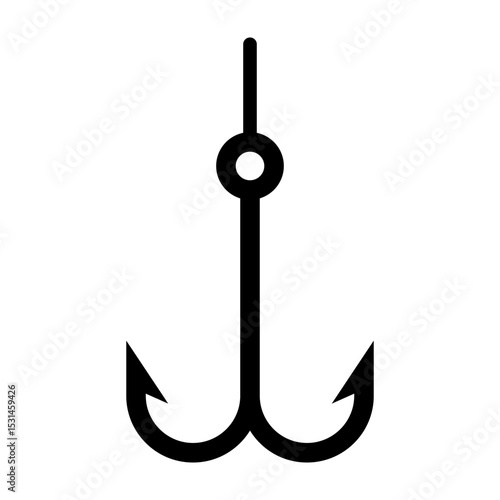 Phishing scam icon. Fishing hook icon isolated on white background