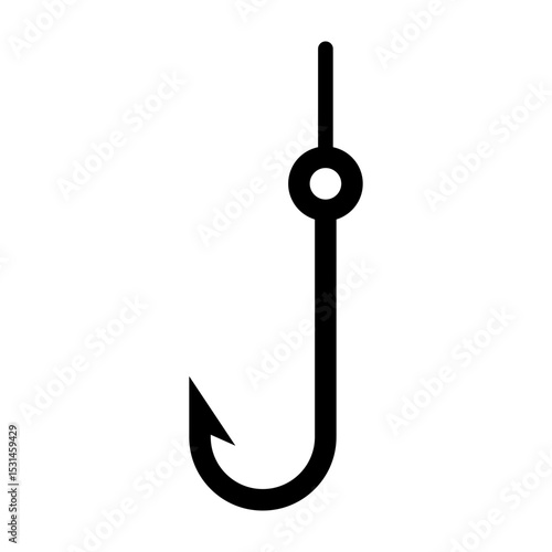 Phishing scam icon. Fishing hook icon isolated on white background