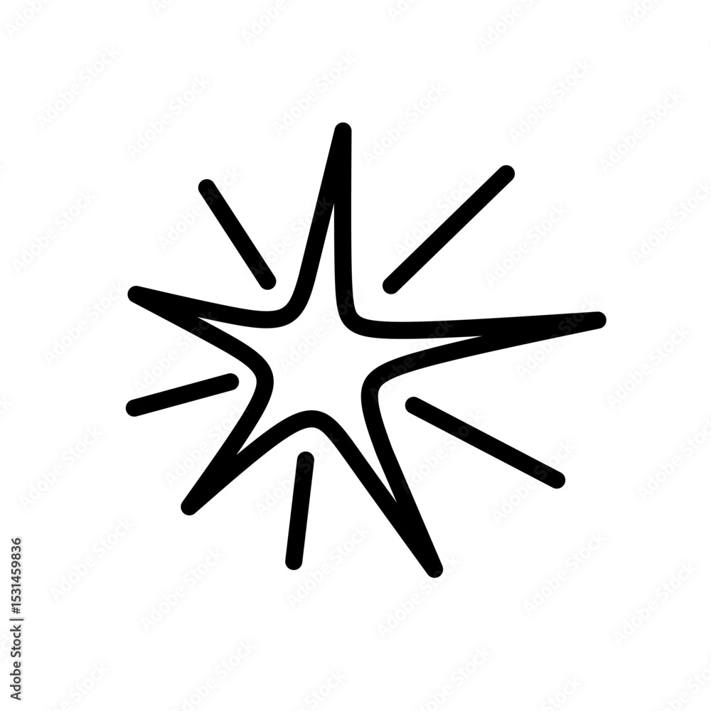 Hand-drawn Starburst Illustration A Simple, Bold Graphic Design Element Hand-drawn Starburst Illustration A Simple, Bold Graphic Design Element