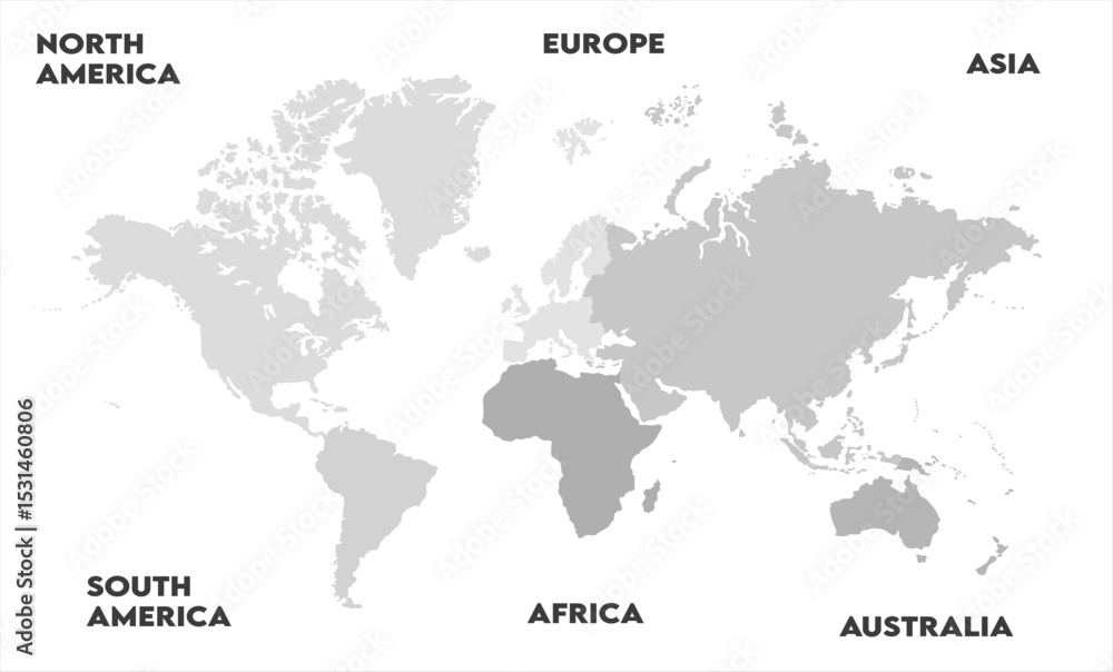 Naklejka premium Country borders map-12, modern world map graphic, Countries Silhouettes Stock Illustrations, Vectors