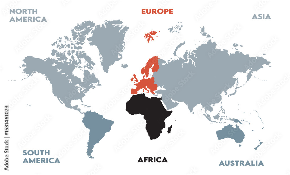 Fototapeta premium Economic map-06, modern world map graphic, Countries Silhouettes Stock Illustrations, Vectors