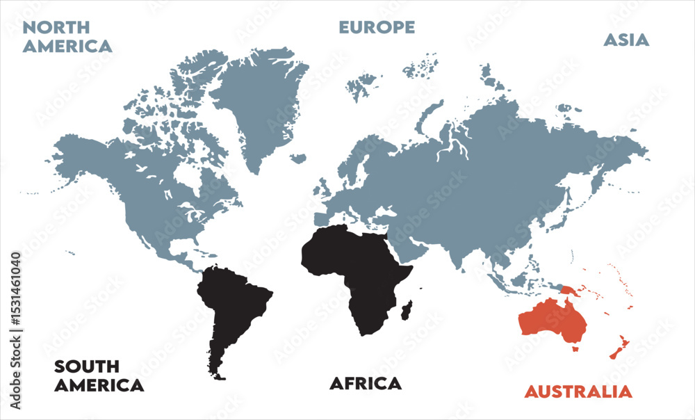 Fototapeta premium Economic map-07, modern world map graphic, Countries Silhouettes Stock Illustrations, Vectors