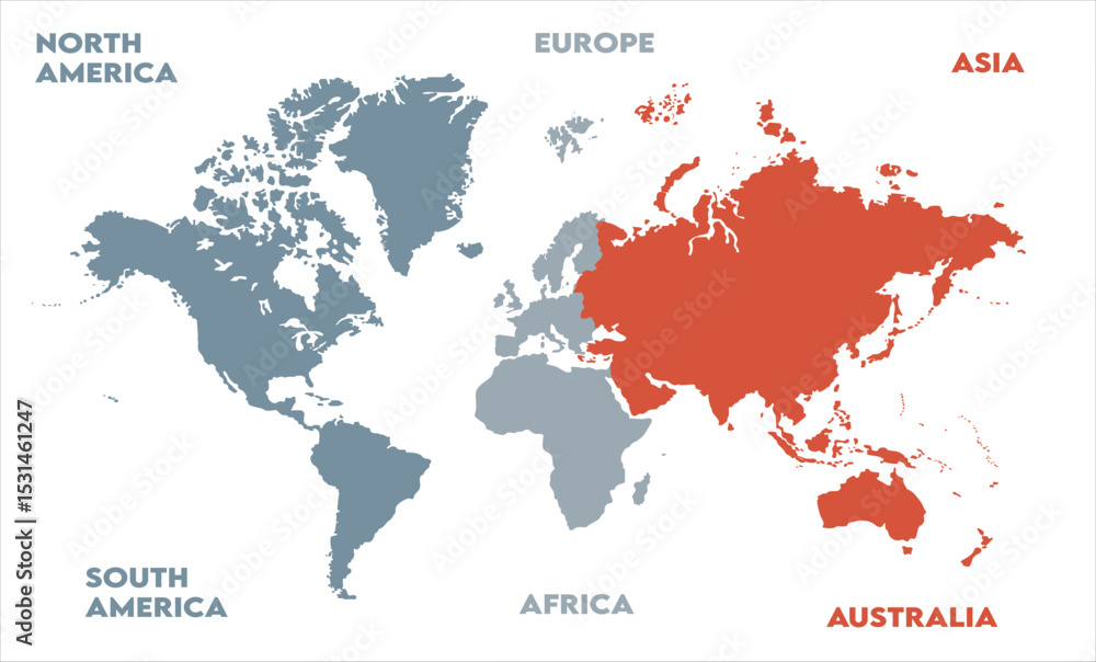 Naklejka premium Economic map-15, modern world map graphic, Countries Silhouettes Stock Illustrations, Vectors