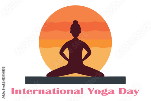 Minimalist Warrior Pose Yogi Vector | International Yoga Day Silhouette Art