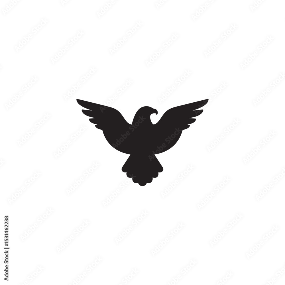 Obraz premium vector illustration of a flying eagle Silhouette
