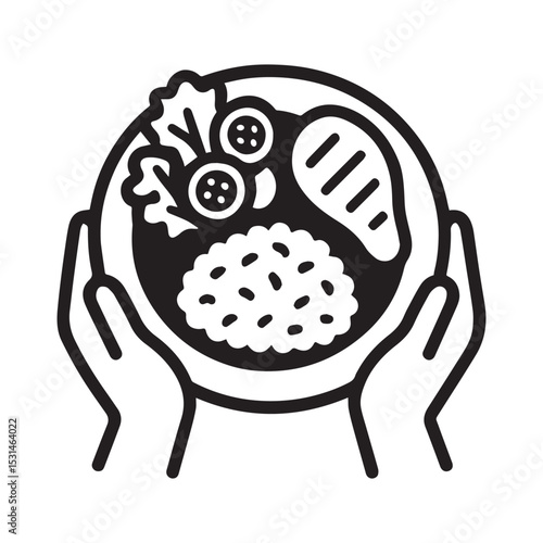 Balanced Meal Plate Icon Digital Art Vector And Illustration