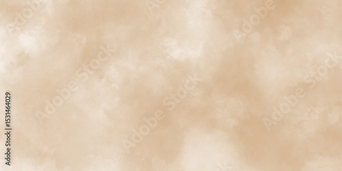 Watercolor light brown background painting textured on grungy distressed abstract design element, beige splash of brown powder paint vintage grunge texture and watercolor splashes on white background.