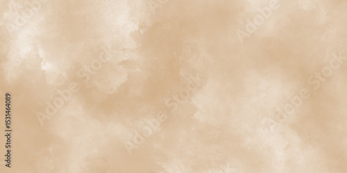 Watercolor light brown background painting textured on grungy distressed abstract design element, beige splash of brown powder paint vintage grunge texture and watercolor splashes on white background.