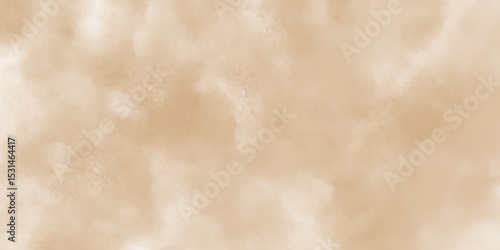 Watercolor light brown background painting textured on grungy distressed abstract design element, beige splash of brown powder paint vintage grunge texture and watercolor splashes on white background.