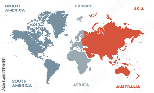 Economic map-15, modern world map graphic, Countries Silhouettes Stock Illustrations, Vectors