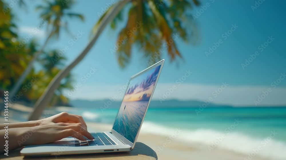 Booking a beach tour online while planning a tropical getaway Booking a beach tour online while planning a tropical getaway