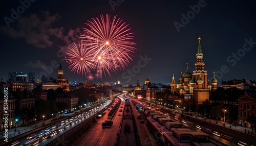 Fireworks Over the Moscow City