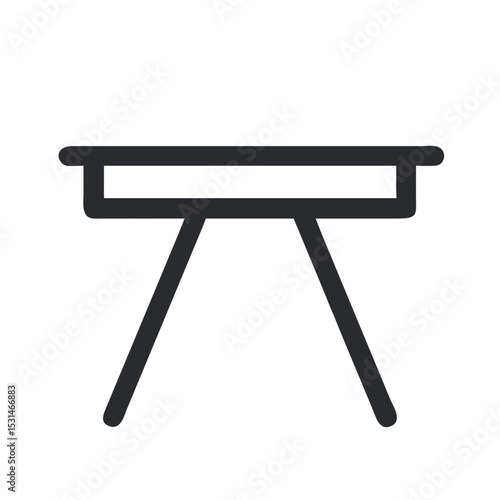 Vector illustration of table, isolated on white background. Outlone icon